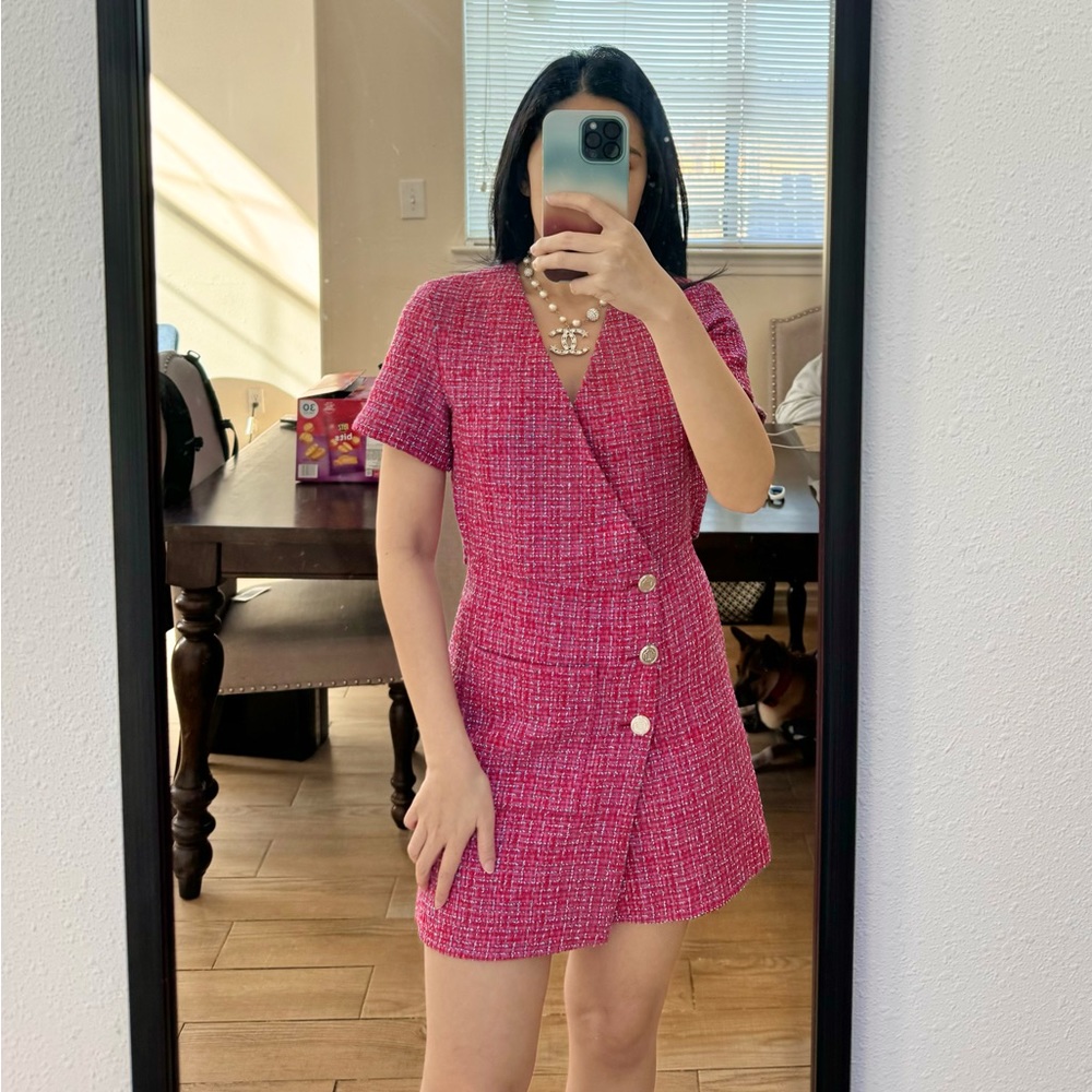 MAJE Tweed Wrap Dress - Picture 2 of 11